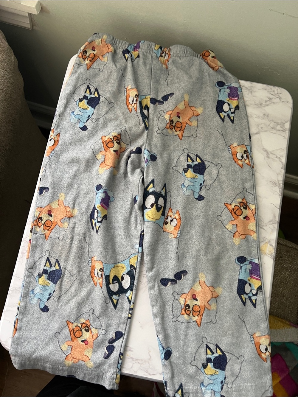 Kids Grey Bluey Character Fleece Pajama Pants